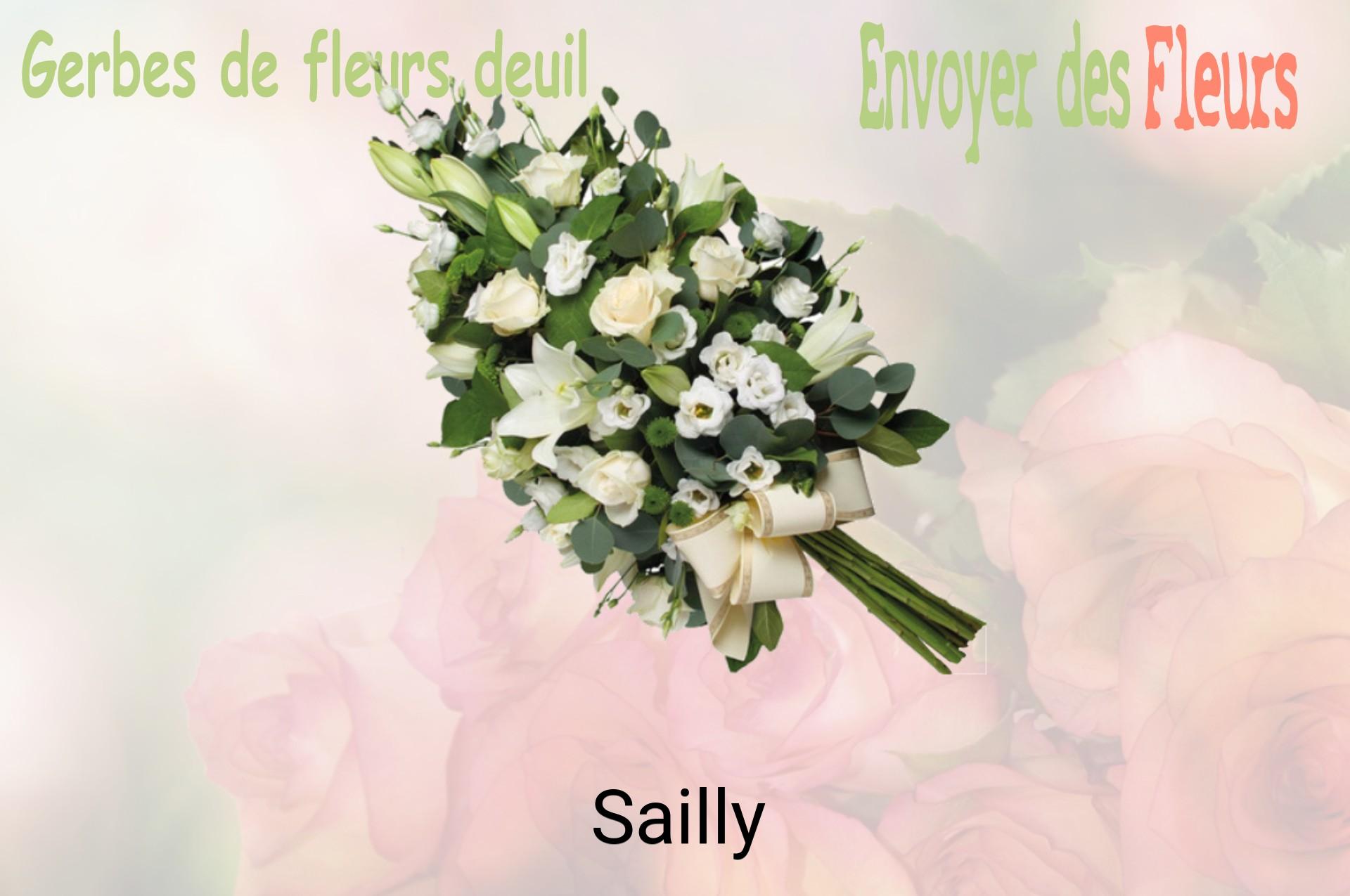 Gerbe de fleurs de deuil livrée à Sailly